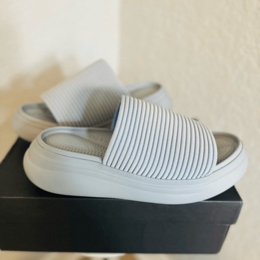 Rag & Bone Brixley Knit Slide Sandal, Gray/Blue, Size 10‎ (Euro 40), NWT